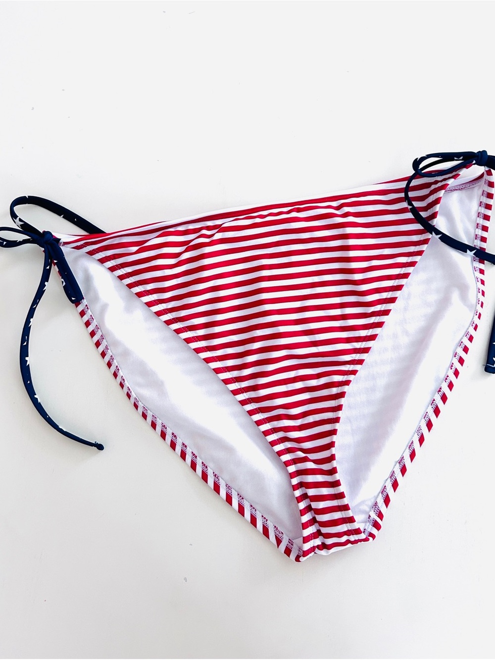 Patriotic Red White & Blue Stripe Tie Side Bikini Bottoms | 2X | NWOT - Picture 3 of 7